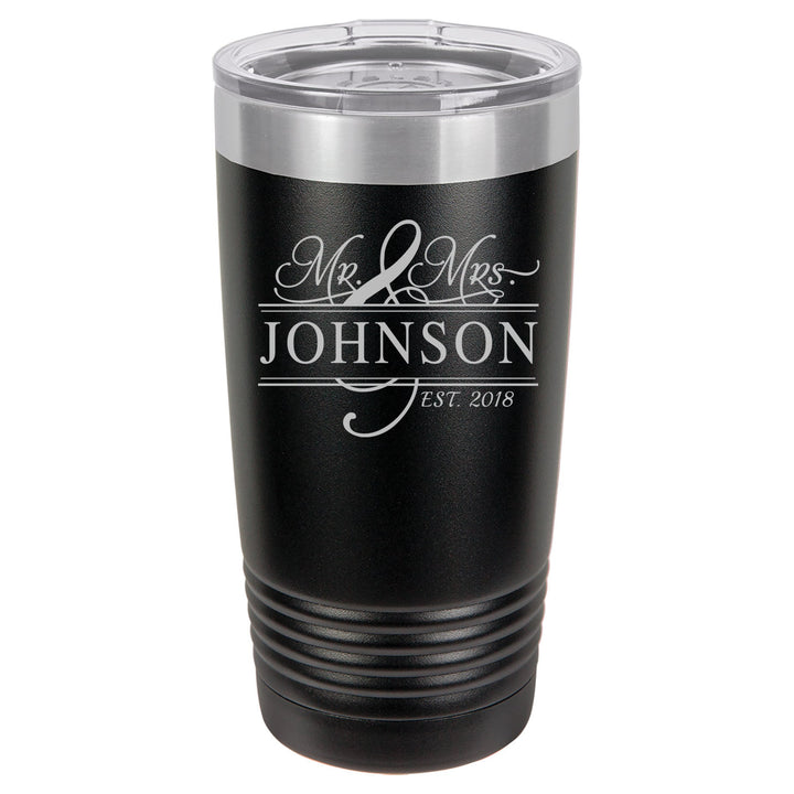 Engraved Insulated Tumbler Gift for Couples , 20 oz. Vacuum Insulated Tumbler with Lid , Insulated Tumbler Wedding gifts for couples