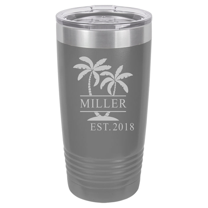 Engraved Insulated Tumbler Gift Palm Tree , 20 oz. Vacuum Insulated Tumbler with Lid , Insulated Tumbler Groomsman Gifts, Bridesmaid Gifts