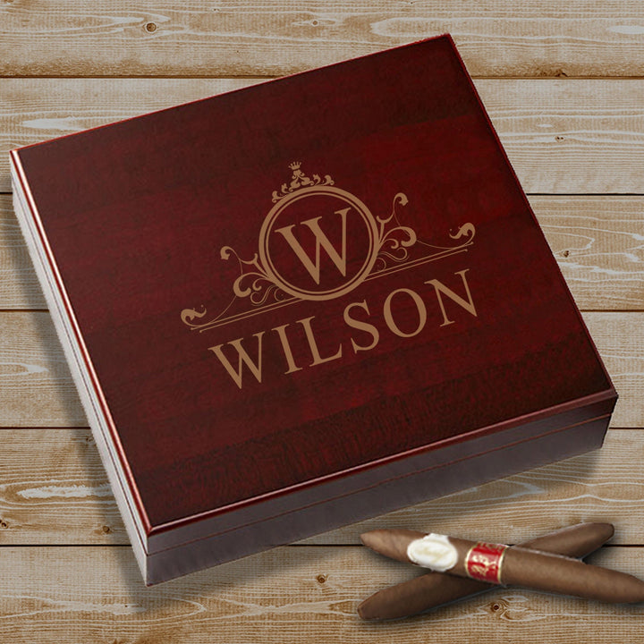 Groomsman Cigar Box Gift - Groomsman Cigar Humidor – Filligree Cigar Holder Box – Cigar Humidor Gift – Groomsmen Cigar Gift – Wood Cigar Box