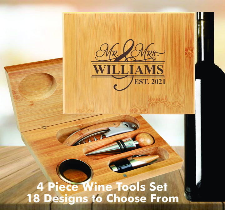 Custom Wine Wedding Gift, Personalized gift Wine Opener Set, Engraved Wine Accessories Gift Set, Personalized Wine Gifts, Wine Gift Tool set