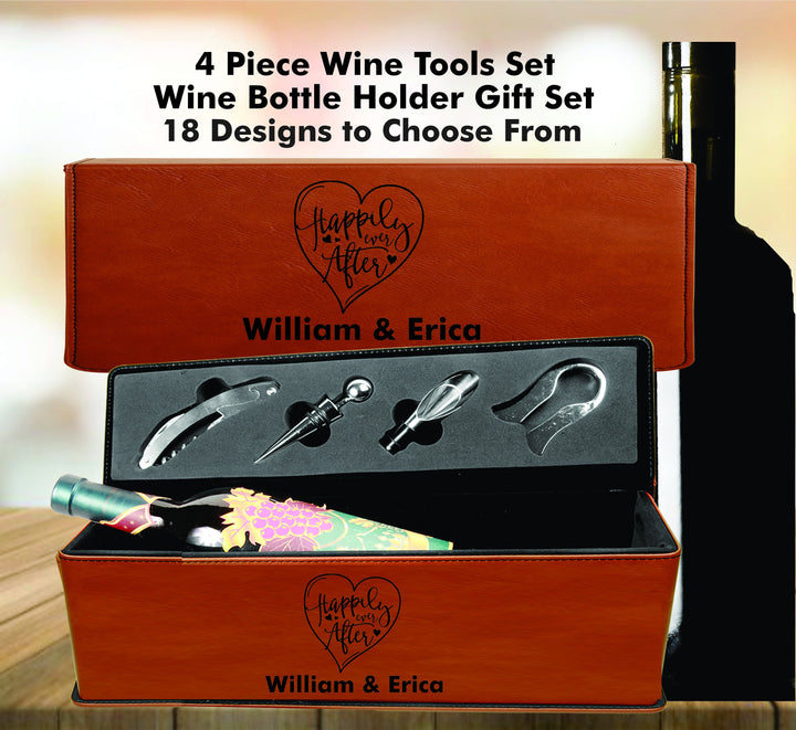 Wine Holder Gift Box For Couple, Wedding gift Wine Opener Set, Wine Accessories Gift Set, Personalized Wine Gifts, Wine Tool Set , Bridal