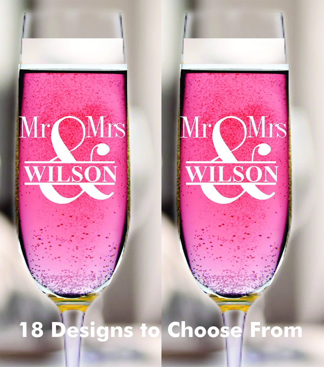 Custom Mr and Mrs Champagne Flute for Wedding Toast , 2 pc Set Champagne Glass, Bridal Shower Glass, Champagne Toasting Glasses gift