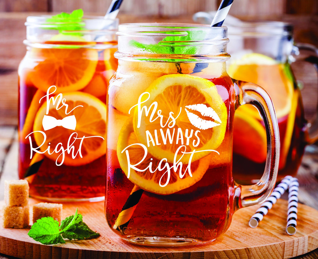 Monogram Mason Jar Glass with handle , Personalized 2 pc Set Mason Jar Drinking Glass Gift, Bridal Shower Mason Jar gift, Custom Mason Jar