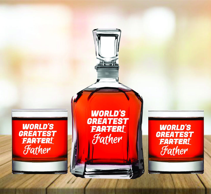Grandfather's Sippy Cup Father's Day Gift, Decanter Gift for Grandpa, Whiskey Decanter set, Man Cave Gift, Dad Whiskey Glass, Father Gift