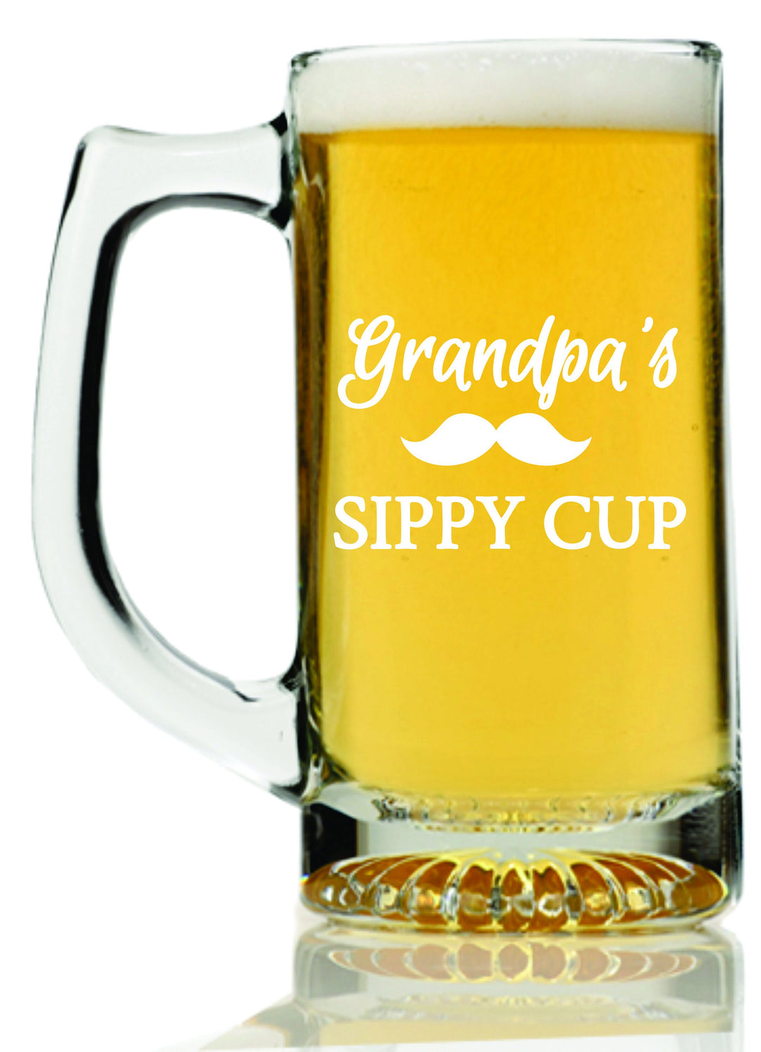 Grandpa's Juice Funny Fathers Day Beer Mug Glass, Grandpas sippy cup, Custom Grandfather Fathers day Beer glass, Father Day Gift Son to Dad