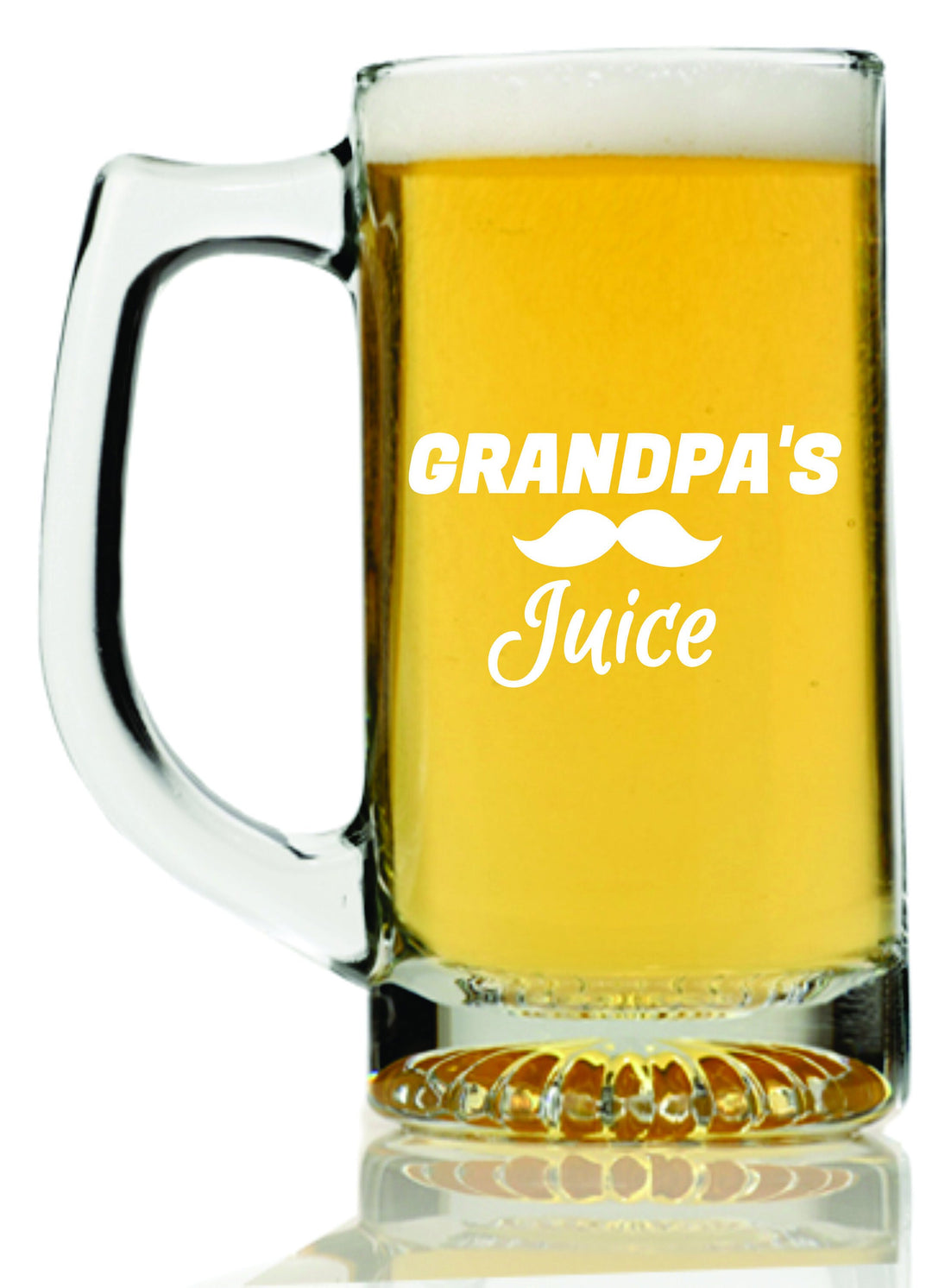 Grandpa's Juice Funny Fathers Day Beer Mug Glass, Grandpas sippy cup, Custom Grandfather Fathers day Beer glass, Father Day Gift Son to Dad