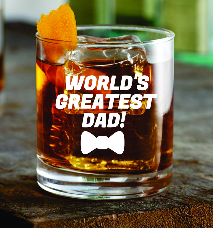 Father's Day Whiskey Glass Dad's Juice, Engraved Fathers Day Rocks Glass, Gift for Dad, Engraved Whiskey Glass Dad Gift for Father's Day