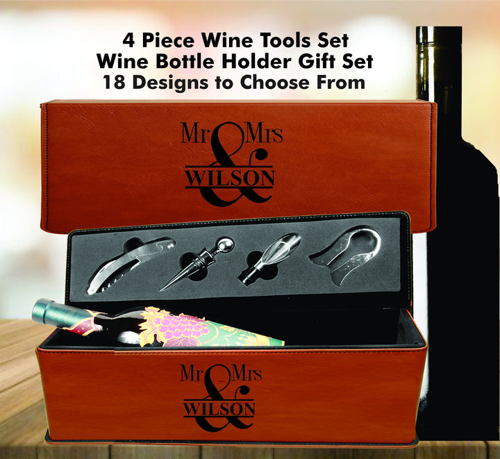 Custom Wine Box Wedding Gift, Personalized gift Wine Opener Set, Engraved Wine Accessories Gift Set, Personalized Wine Gifts, Wine Gift Tool