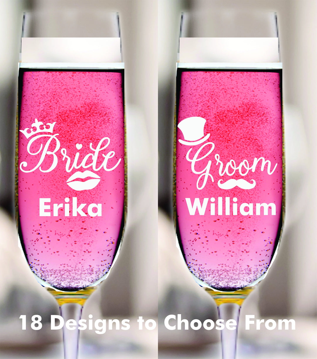 Funny Mr Right and Mrs Always Right Champagne Flute for Wedding Toast , 2 pc Set Champagne Glass, Bridal Shower Glass, Champagne Toasting