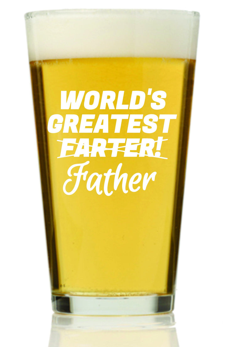 Funny Father's Day Pint Beer Glass, Worlds Greatest Farter Custom Beer glass, First Fathers Day Gift, Best Fathers Day Gift, Daughter to Dad