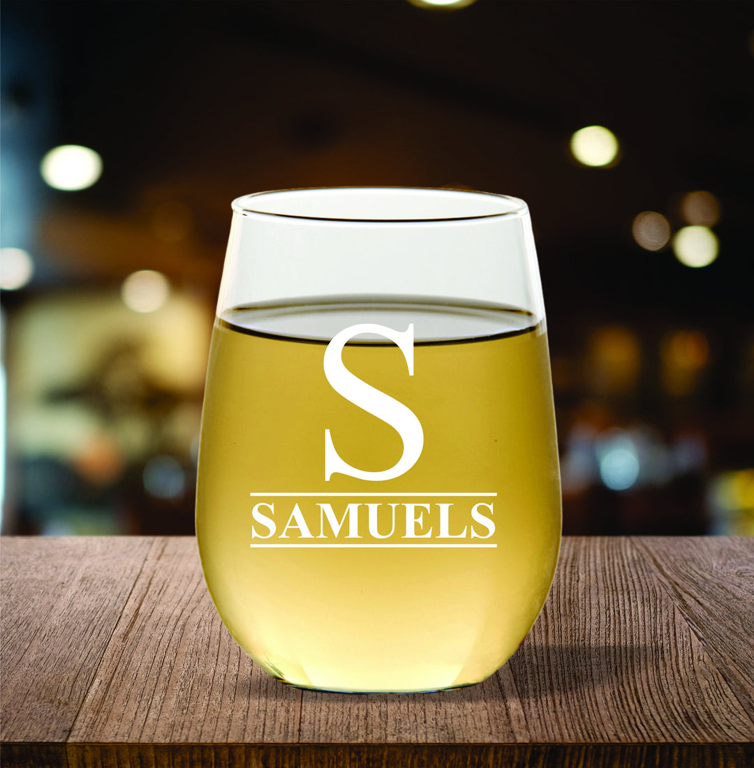 Personalized Wine Glass , Custom Wine Glass with Name , Engraved Wine Glass, Engraved Stemless Wine Glasses, Mom Gift, Stemless Wine Glass