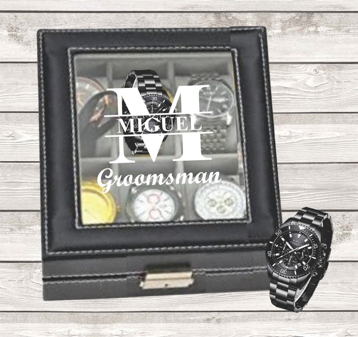 Groomsmen Proposal Watch Box Gift, Groomsman Gift Watch Case, Best Man Gift, Groom Watch Storage Case, Father of the Bride, Father of Groom