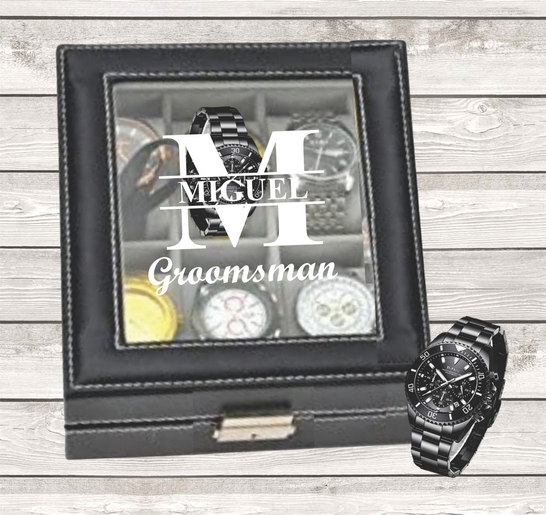 Officiant Gift Watch Box, Best Man Proposal Watch Case, Bridal Wedding Party Gift, Officiant Watch Case, Father of Bride, Father of Groom