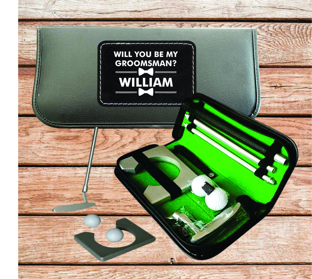 Father of the Bride and Groom gift, Golf Putting Gift Set, Groomsman Golf Gift, Best Man Golf Putter set, Groomsman Proposal Gift, Officiant