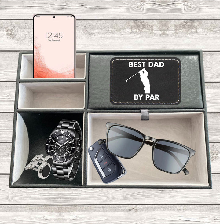 Catchall Valet Tray Organizer, Custom Valet Tray, Personalized Men's Day Desk Organizer, Monogram Valet Box, Dad Birthday, Mens Dresser Tray