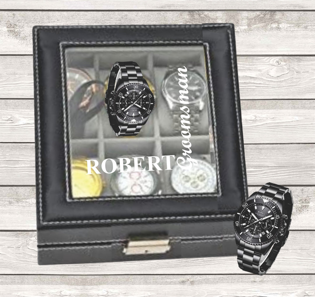 Groomsmen Proposal Watch Box Gift, Groomsman Gift Watch Case, Best Man Gift, Groom Watch Storage Case, Father of the Bride, Father of Groom