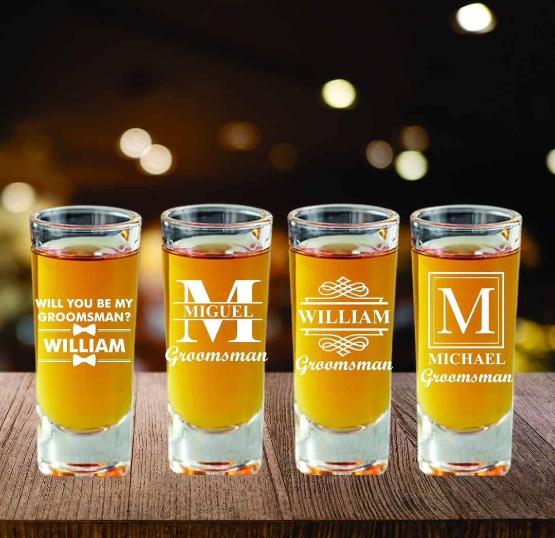 Personalized Shooter Glass Groomsmen Gifts, Wedding Gifts, Groomsmen Proposal, Engraved Shot Glass Gift, Best Man Personalized Shot Glass