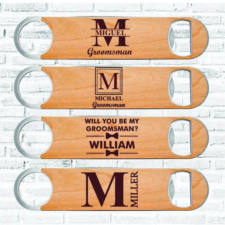 Set of 4 Groomsmen Gift, Beer Bottle opener, Groomsmen Proposal, Custom Groomsman Gift, Best Man Personalized bottle opener, Bachelor party