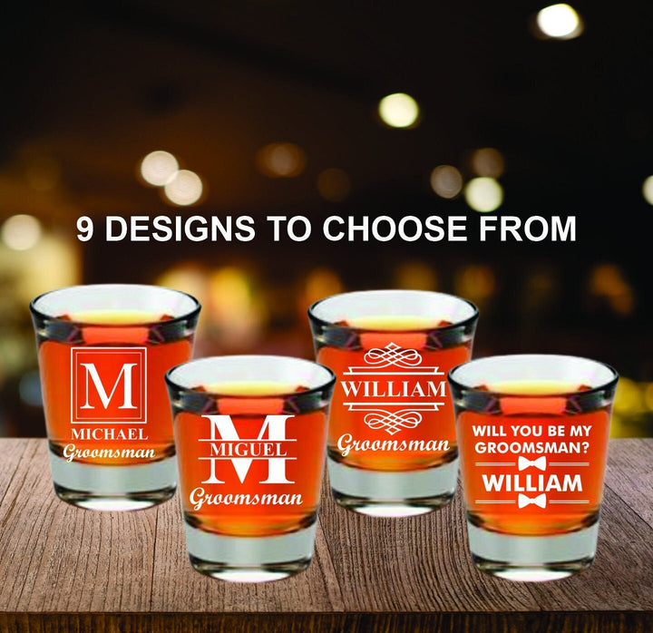 Engraved Shot Glass Groomsmen Gift, Custom Shot Glass, Groomsmen Proposal, Shooter Glass Gift, Best Man Personalized Glass, Officiant Mug