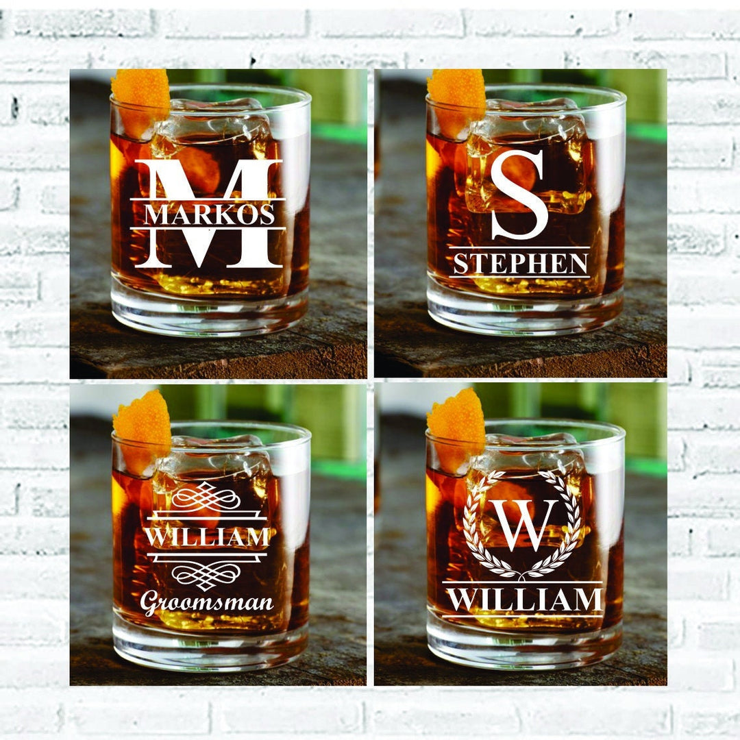 Bachelor Party Gifts, Set of 4 Whiskey Rocks Glass Gift, Groomsmen Proposal Whiskey Glasses, Personalized Groomsman Gifts, Groom, Best Man