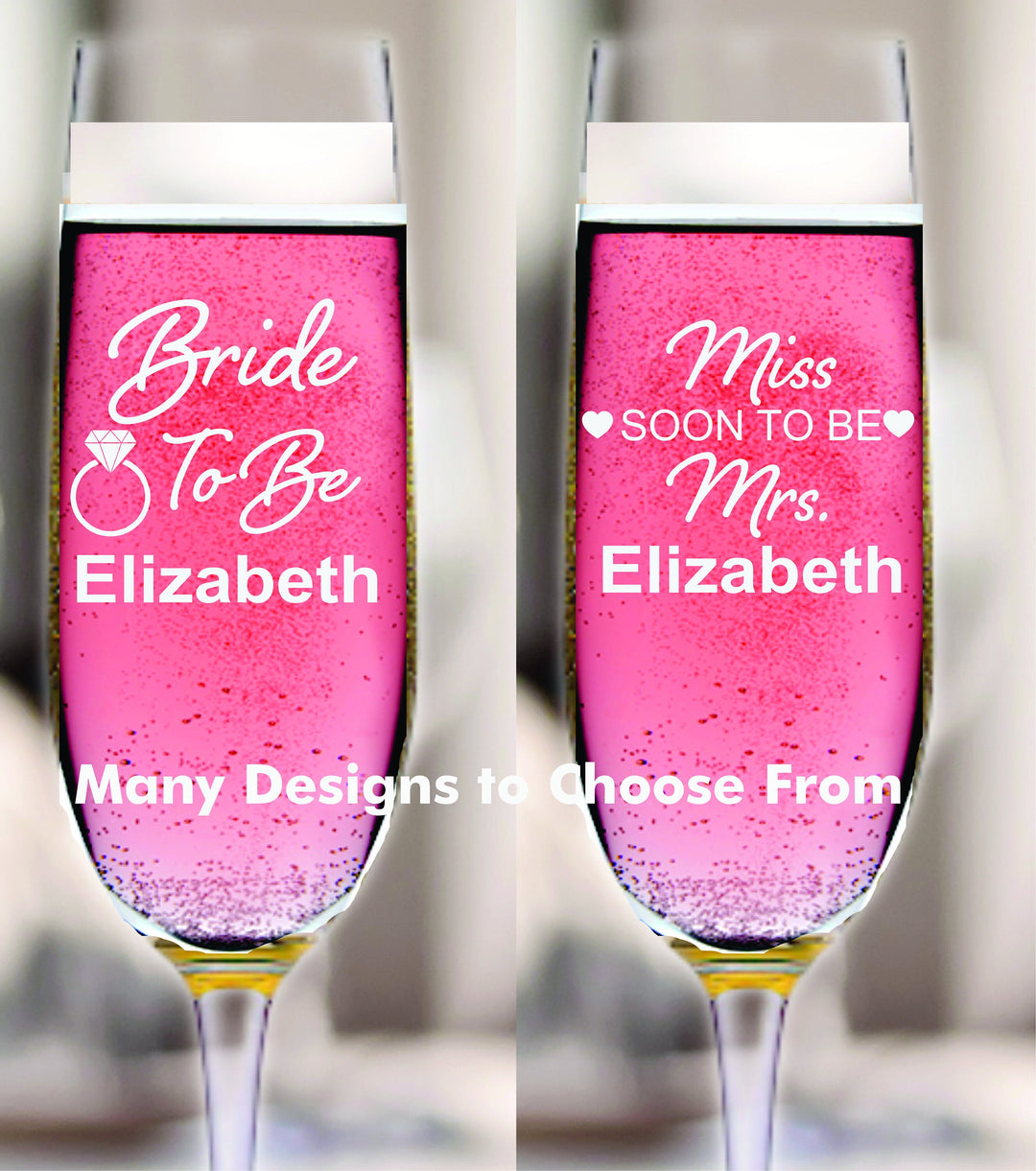 Set of 12 Custom Wedding Shower Champagne Flute Favors, Bridal Shower Favor, Engraved Stem Champagne Glass, Etched Party Favor