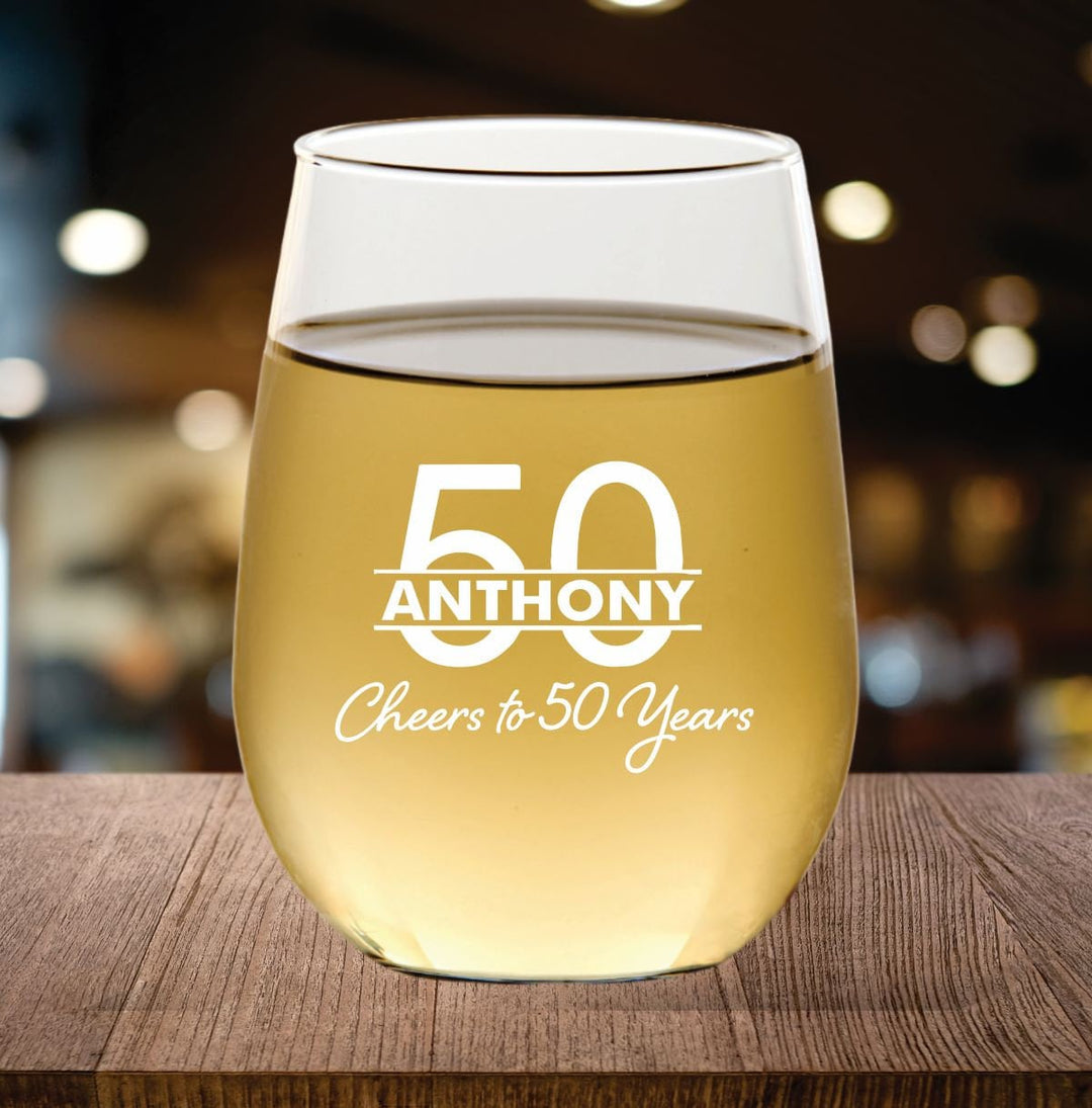 12 Pcs Birthday Stemless Wine Glass Favors, Party Favor for Birthday, Engraved Party Favor, Cheers to 50 Years, 30, 40, 60,21st Wine Glasses