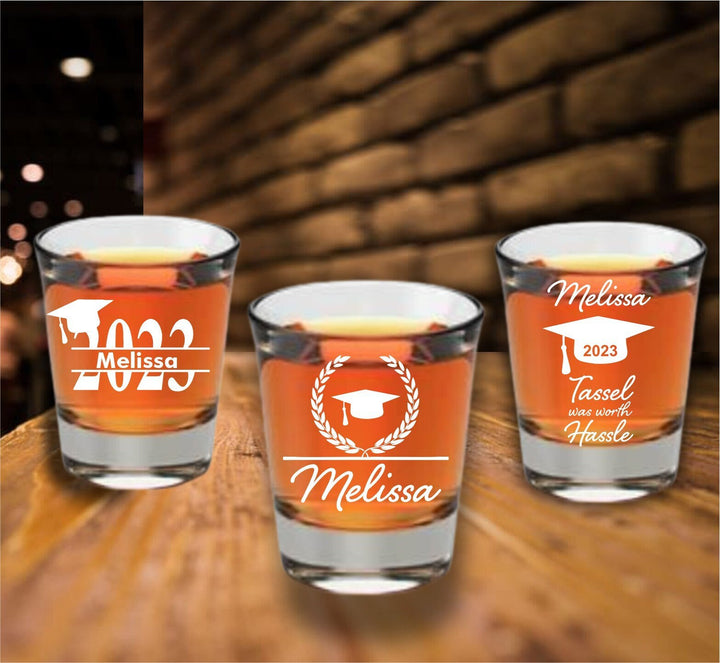 12 Pcs Shot Glass Personalized Graduation Favors, 2023 Graduate Favor, Shot Glasses, Party Favors, College, Law school, Medical School