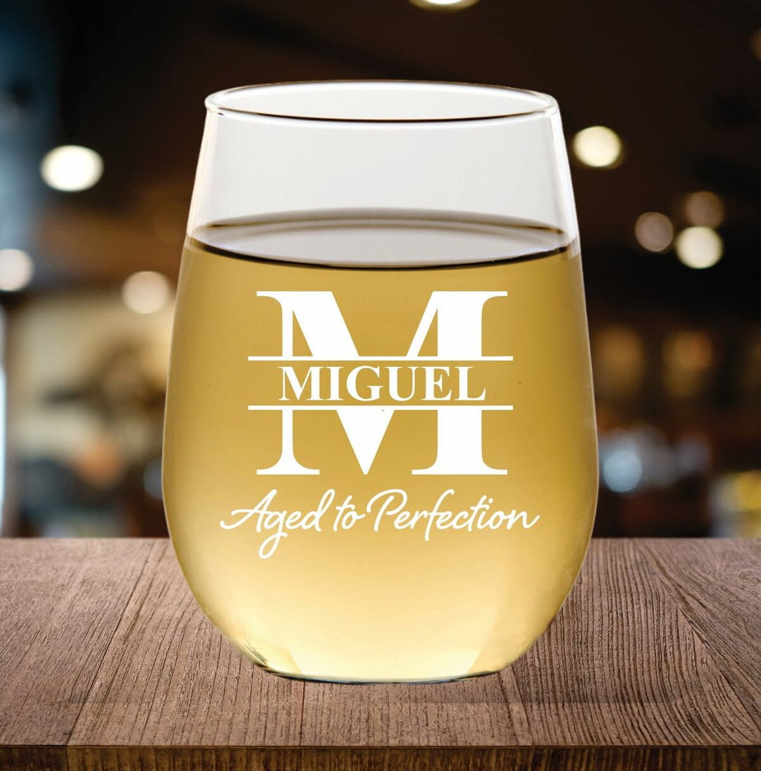 12 Pc Personalized Birthday Wine Glass Favors, Party Favor for Birthday, Stemless Wine, Engraved, Cheers to 30 Years, 30, 50, 60, Her 21st
