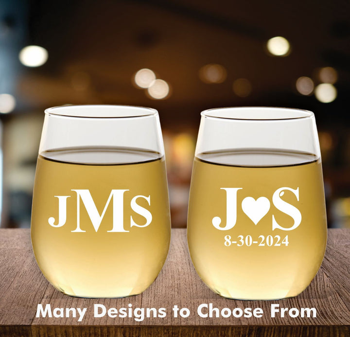 12 Pcs Personalized Wedding Favors Wine Glass Favors, Custom Engraved Party Favors, Stemless Wine Glasses, Party Favors for Wedding