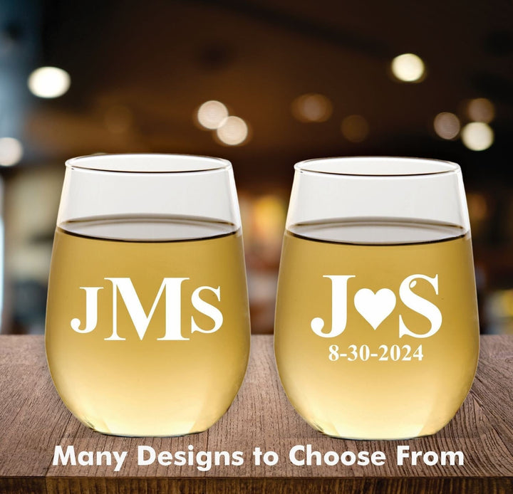 12 Pcs Wedding Wine Glass Favors, Mrs & Mrs Wedding Favors, Stemless Wine Glasses, Wine Glass Party Favors, Custom Wedding Favors
