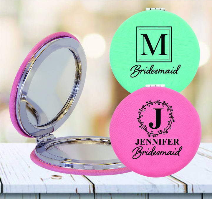 Personalized Bridesmaid Gifts, Bridal Party Pink Compact Mirror, Bridesmaid Proposal Gift, Custom Wedding Party Gifts, Bride Cosmetic Mirror