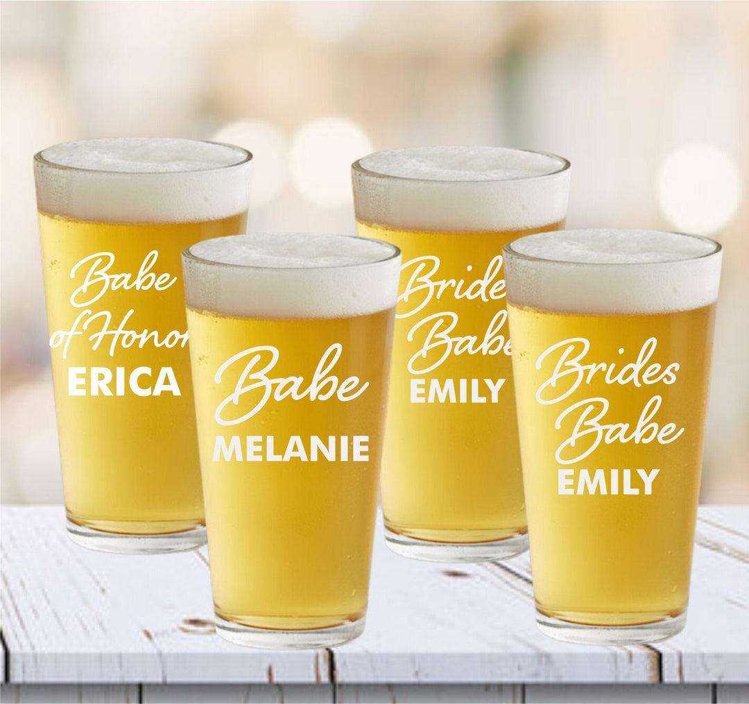 Bachelorette Party Beer Glass Gifts, Bridal Shower Beer Gift, Bridesmaid Proposal Pint Beer Glasses, Bridal Party Gift, Maid of Honor, Bride