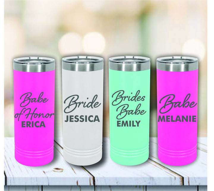 Personalized Bridesmaid Tumbler Gift, Bridal Party Insulated Tumblers, Bridesmaid Proposal Skinny Tumbler, Custom Engraved Bridesmaid Gifts