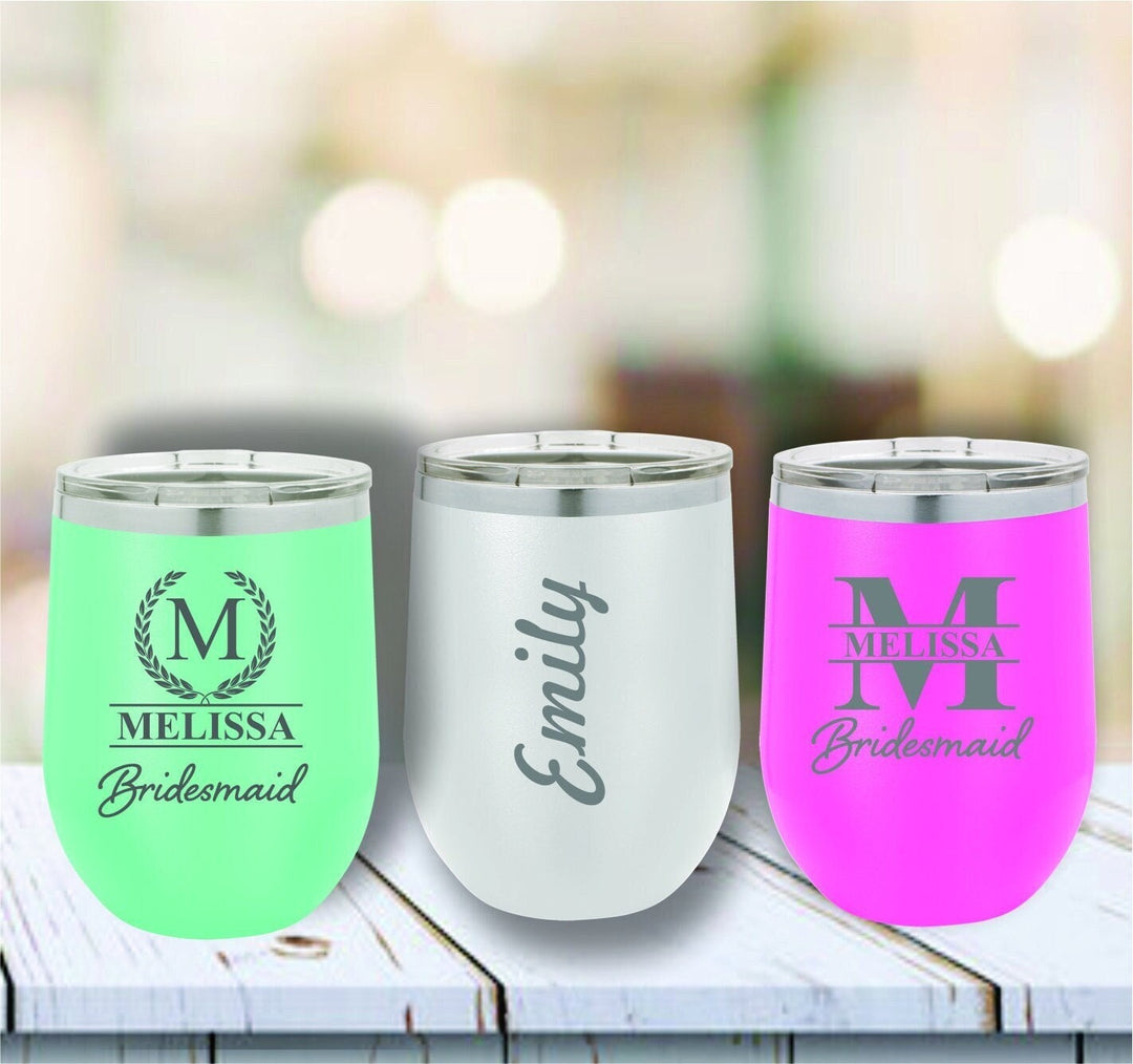 Bachelorette Party Wine Tumbler Gifts, Bridesmaid Stemless Wine Glasses, Bridesmaid Proposal Stemless Wine Tumbler, Maid of Honor, Brides