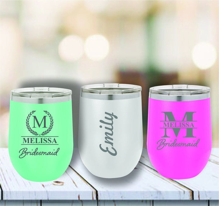 Bachelorette Party Wine Tumbler Gifts, Bridesmaid Stemless Wine Glasses, Bridesmaid Proposal Stemless Wine Tumbler, Maid of Honor, Brides