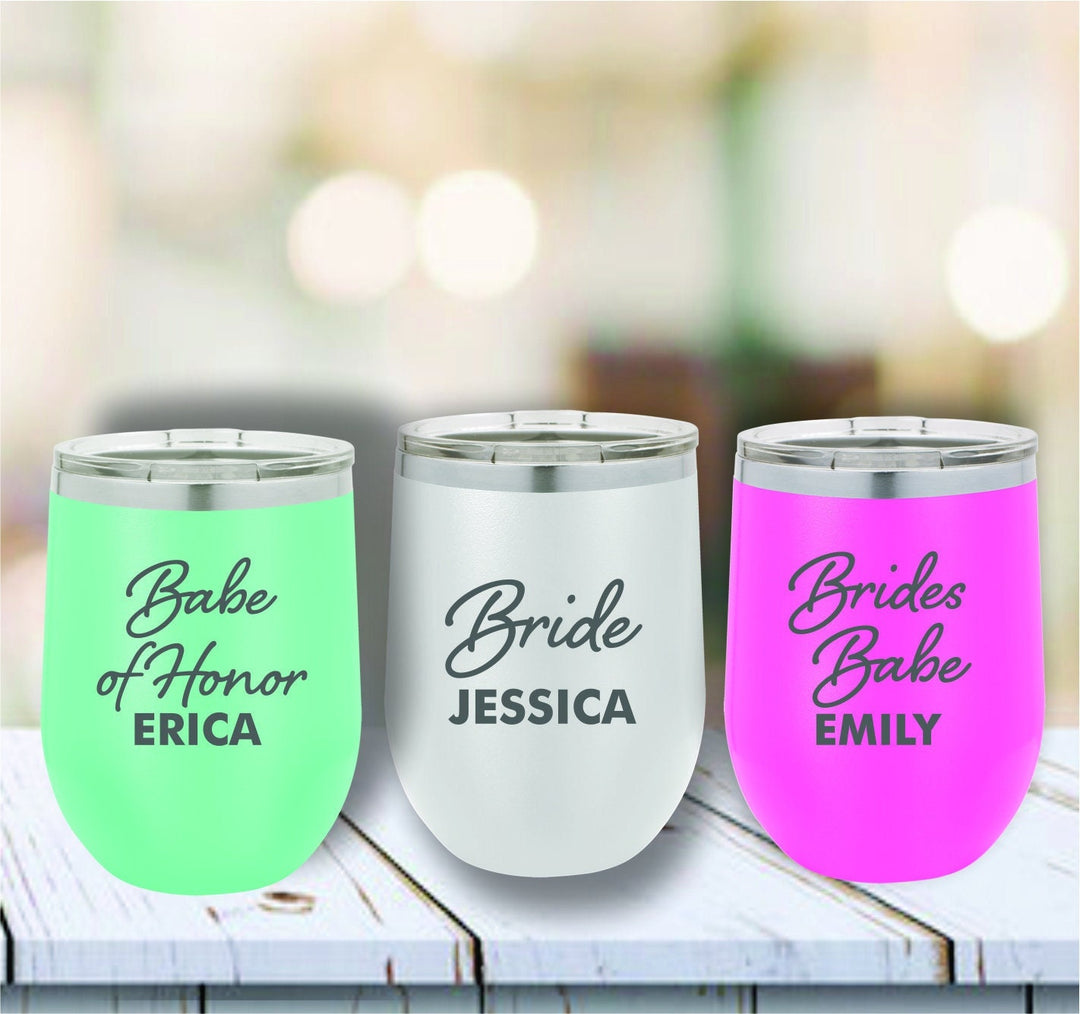 Custom Insulated Wine Tumbler Wedding Party Gifts, Bridesmaid Stemless Wine Gift, Bridesmaid Proposal Asking Gifts, Gift for Maid of Honor