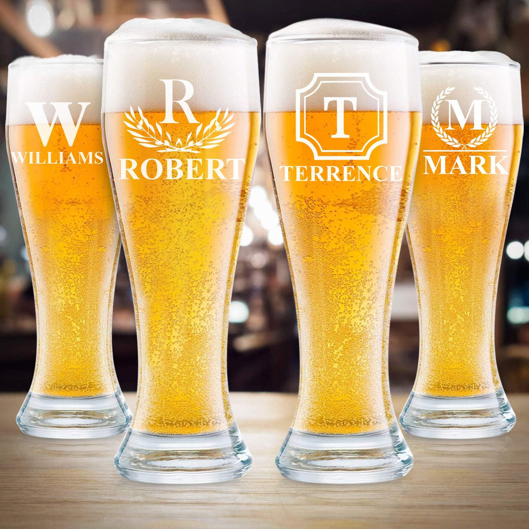 Custom Engraved Beer Glass Gift, Monogram Beer Glasses, Birthday Gifts, Gift for Men, Boyfriend, Dad Gifts, Husband, Retirement, Graduation